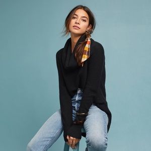 Anthropologie Brenta Black Cowl Neck Sweater